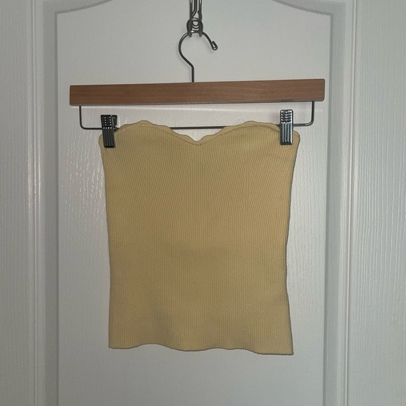 WILFRED Tops & Bodysuits Heaven Top Sweetheart Ribbed Knit Strapless Tube Top MD - Picture 2 of 9